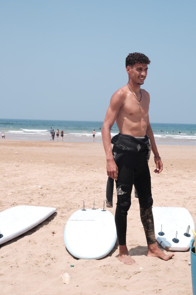 Our surf instructor in Tamraght Morocco