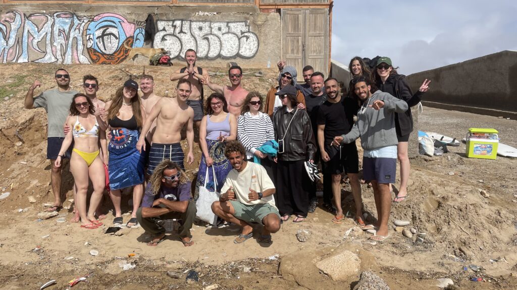 Surf day during high season in Tamraght Morocco