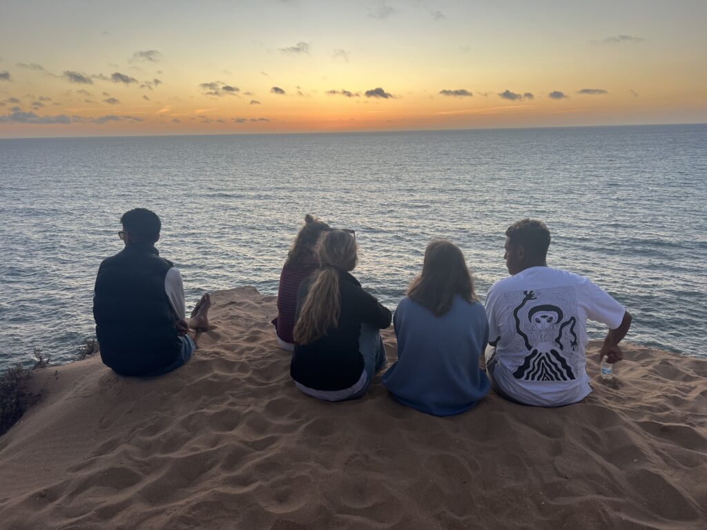 Chilling at the beach during sunset in Tamraght Morocco