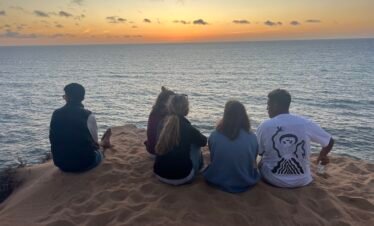 Chilling at the beach during sunset in Tamraght Morocco