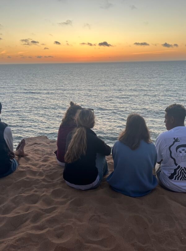 Chilling at the beach during sunset in Tamraght Morocco