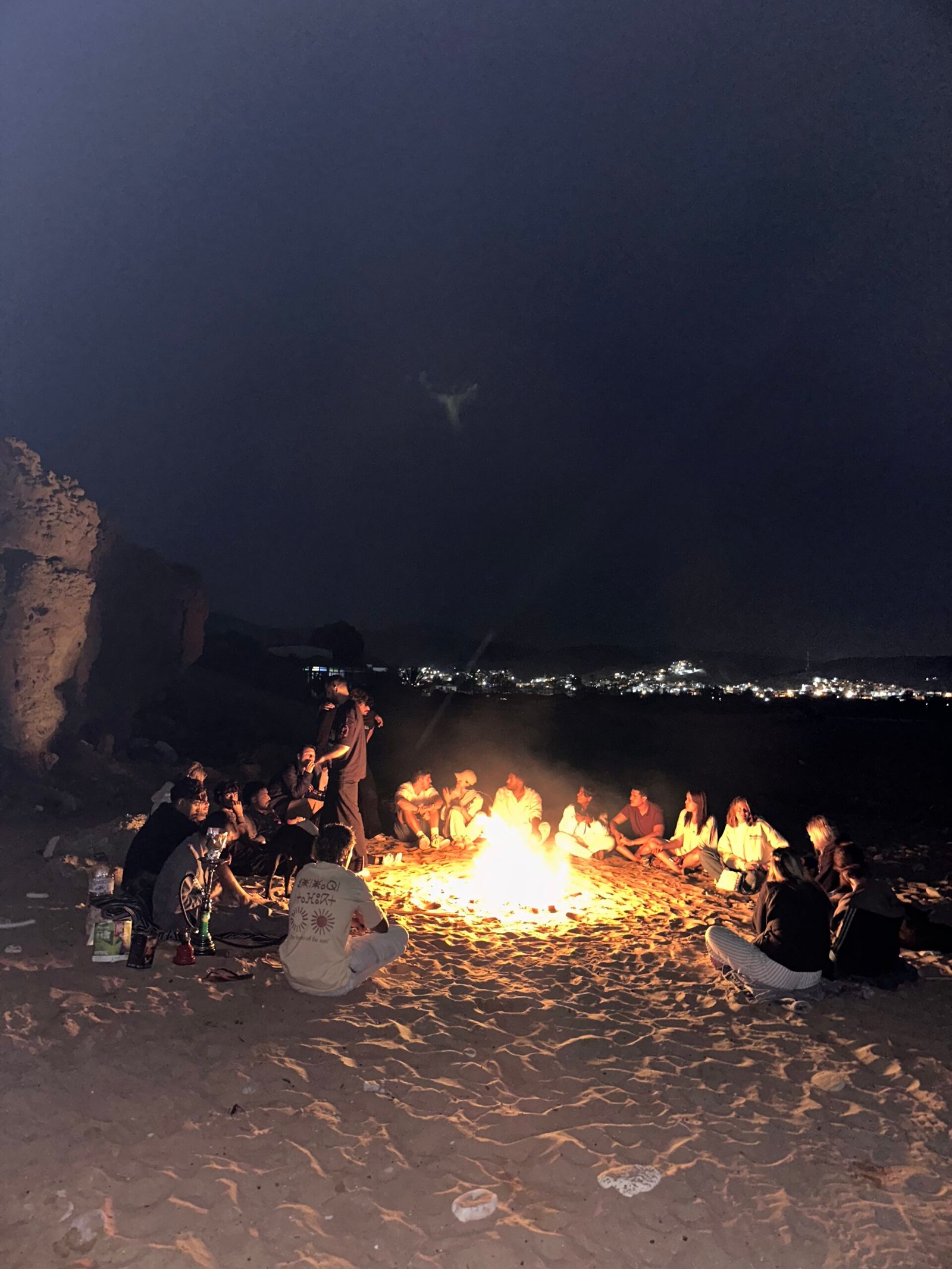 Bonfire at the surf camp in Tamraght Morocco