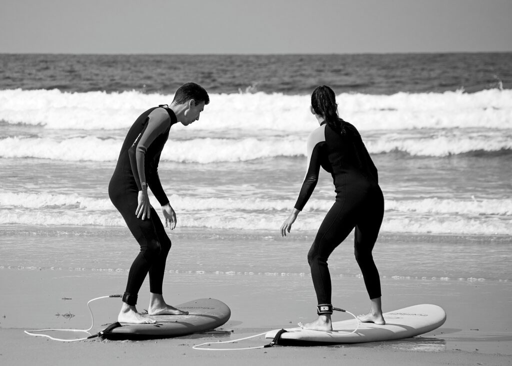 Guests during surf lessons in Taghazout