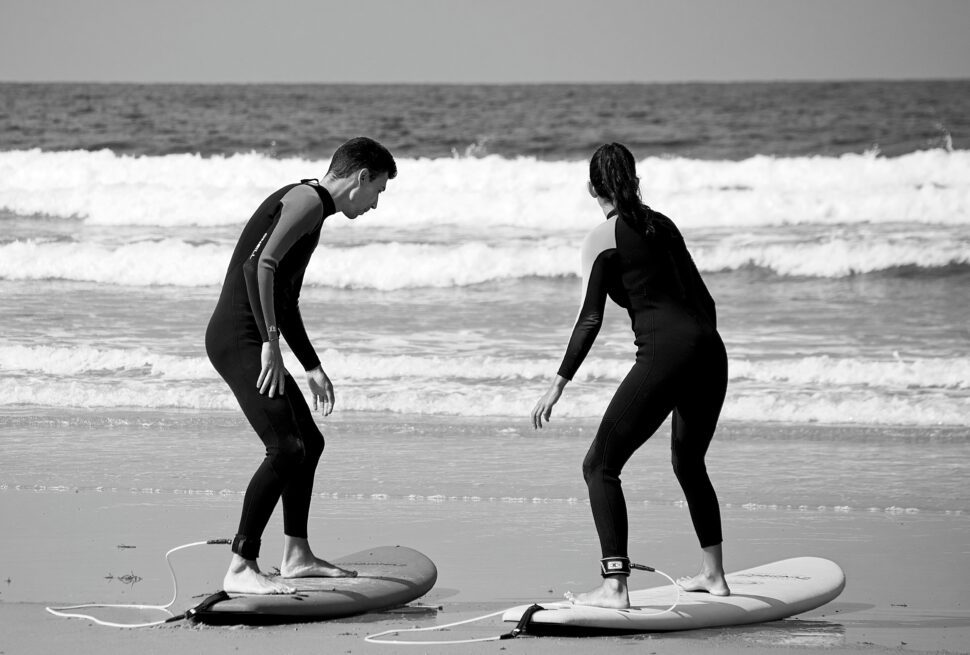 Guests during surf lessons in Taghazout