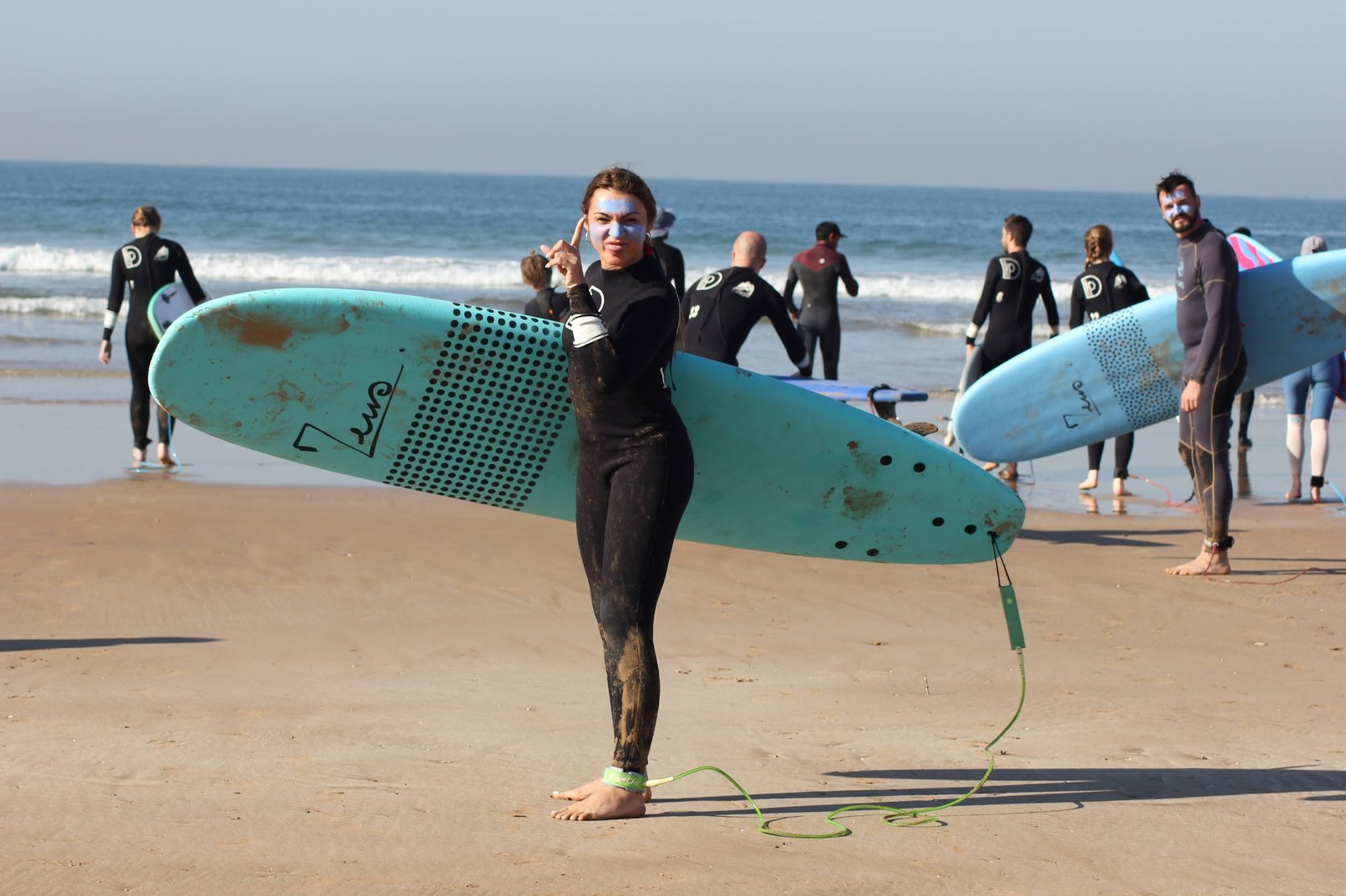 my first surf lesson in Morocco