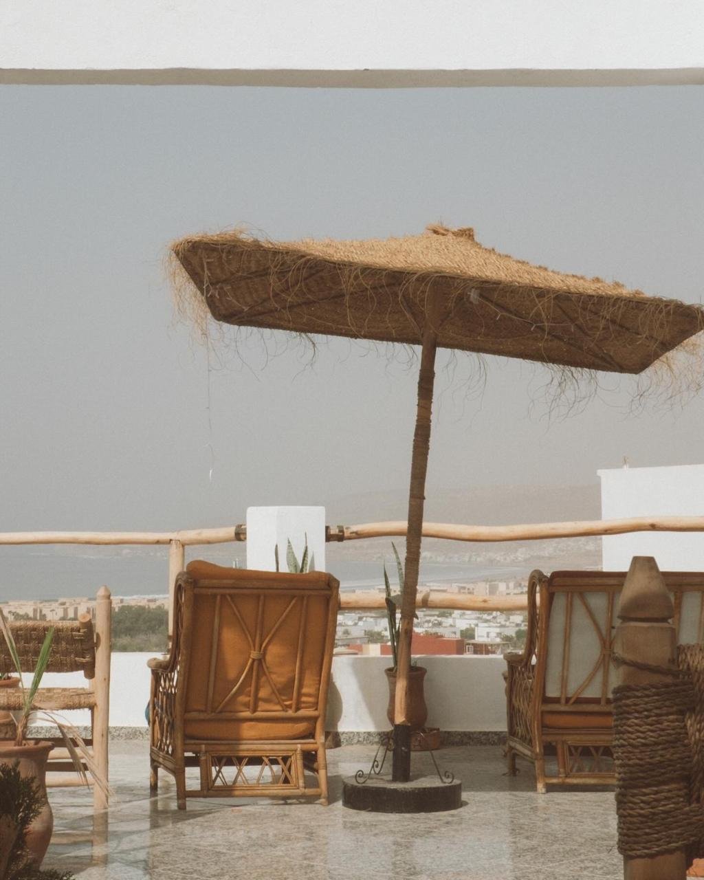 Common lounge area at the PaddleOut Morocco surf house