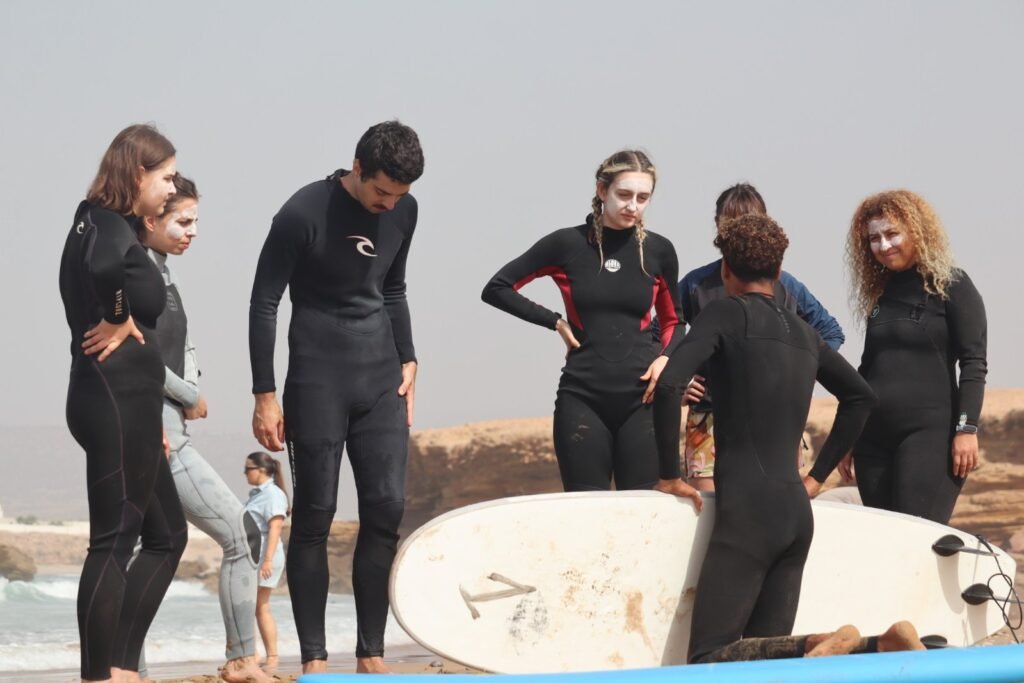 Surfing on the Atlantic coast near Taghazout