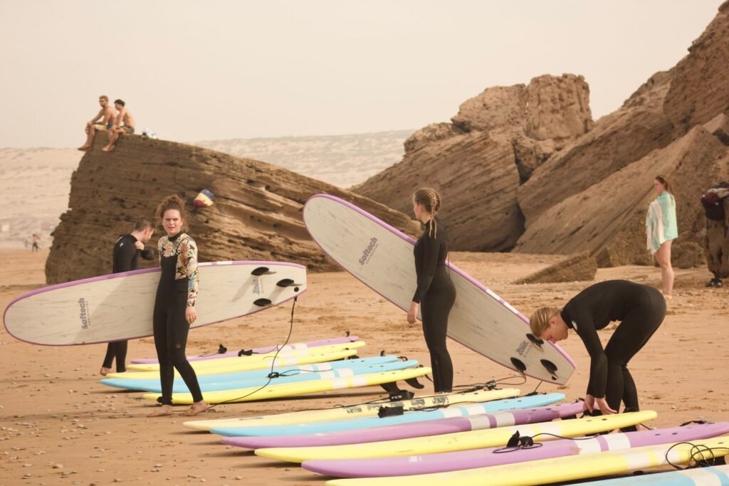 Surf lesson on the beach