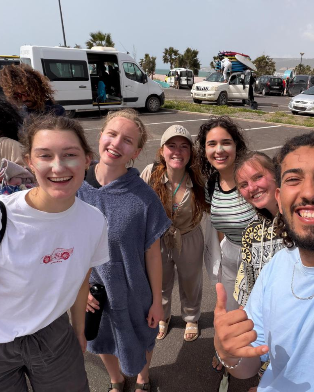 PaddleOut Morocco team on the beach in Tamraght